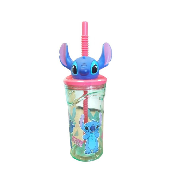 COPO STITCH 3D COM CANUDO 360ML
