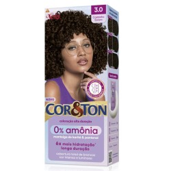 TINTURA PARA CABELO CORETON 0% AMONIA 3.0 CASTANHO ESCURO