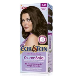 TINTURA PARA CABELO CORETON 0% AMONIA 4.0 CASTANHO MEDIO