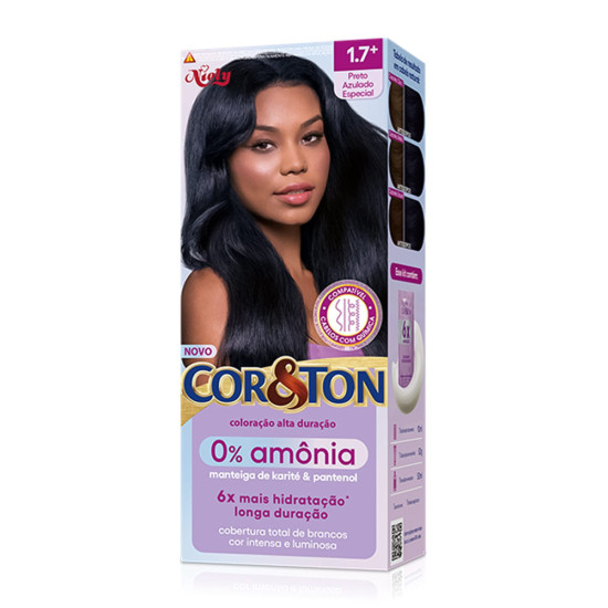 TINTURA DE CABELO CORETON 0% AMONIA 1.7 PRETO AZULADO