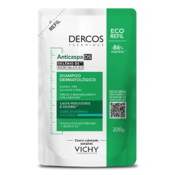 SHAMPOO ANTICASPA DERMATOLOGICO CABELOS NORMAIS VICHY DERCOS REFIL C/200ML