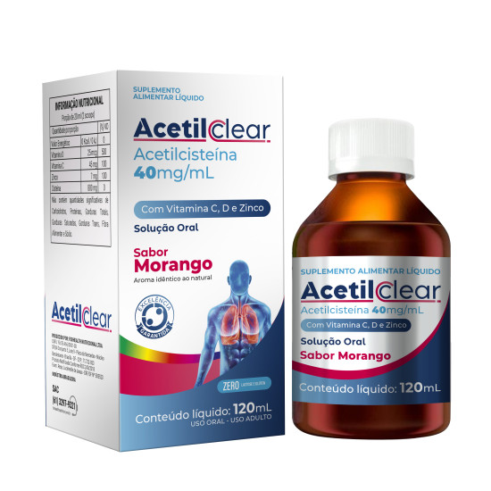 ACETILCLEAR ACETILCISTEINA 40MG COM 120ML C,D+ZINCO