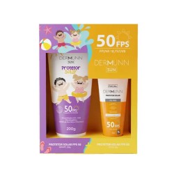 KIT PROTETOR SOLAR DERMUNN SUN FPS50 ADULTO 200G + FPS50 INFANTIL 200G