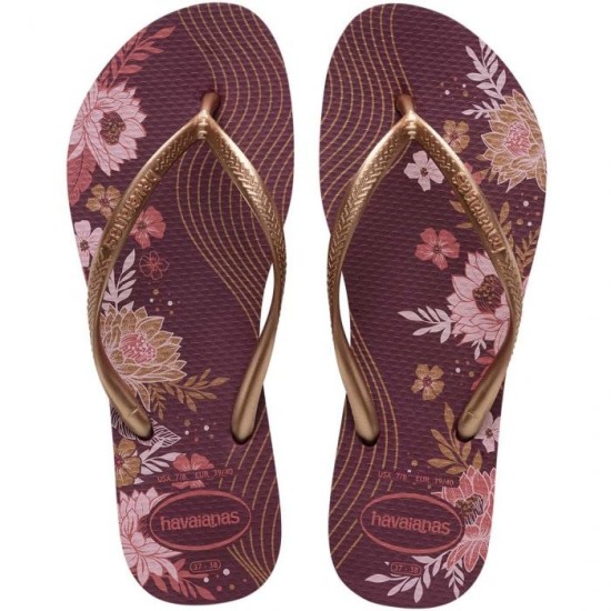 CHINELO HAVAIANA SLIM ORGANIC BEGE/DOURADO 37