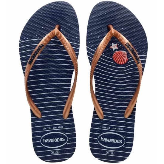 CHINELO HAVAIANAS SLIM BRANCO/DOURADO TAMANHO 35/36