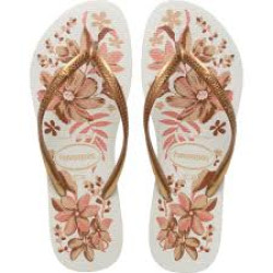 CHINELO HAVAIANAS SLIM BRANCO/DOURADO TAMANHO 37/38
