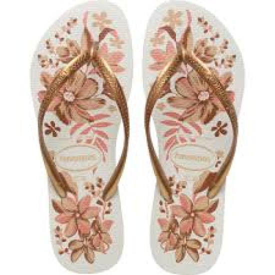 CHINELO HAVAIANAS SLIM BRANCO/DOURADO TAMANHO 37/38