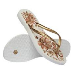 CHINELO HAVAIANAS SLIM BRANCO/DOURADO TAMANHO 39/40