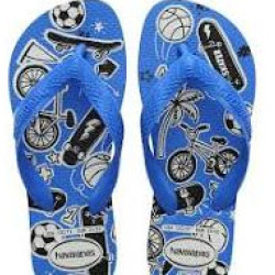 CHINELO HAVAIANAS KIDS ATHLETIC BRANCO/AZUL TAMANHO 27/28