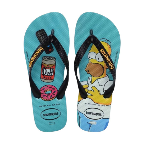 CHINELO HAVAIANA SIMPSONS AZUL E PRETO TAM 41/42