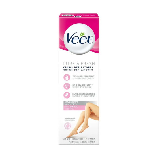 CREME DEPILATORIO CORPORAL VEET PURE E FRESHPARA PELE NORMAL 100ML