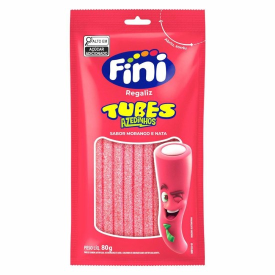 BALA DE GELATINA FINI TUBES MORANGO CITRICO 80G