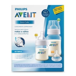 KIT AVENT MAMAD 125ML+260ML+ BICO TRANSP