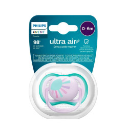 CHUPETA AVENT ULTRA AIR ROSA COM ESTAMPA 0-6 MESES