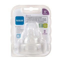 BICO DE MAMADEIRA MAM X FLUXO SUPER RAPIDO C/2 UND 6+ MESES