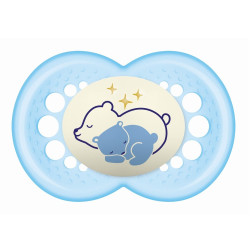 CHUPETA NIGHT MAM 6+ MESES AZUL BOYS