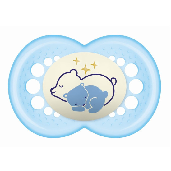 CHUPETA NIGHT MAM 6+ MESES AZUL BOYS