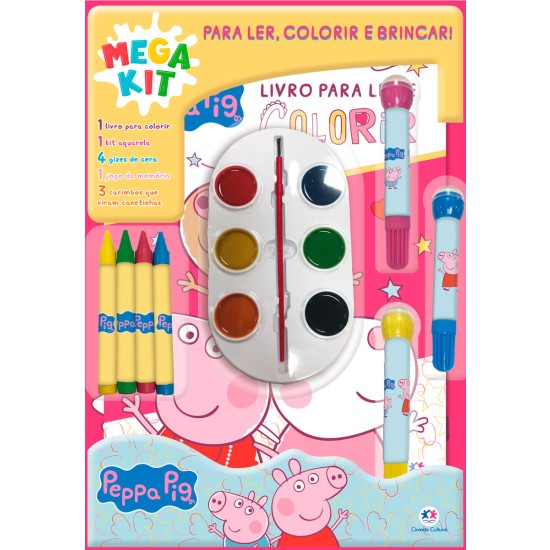 KIT PEPPA PIG LER, COLORIR E BRINCAR
