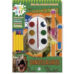 KIT DINOSSAUROS LER,COLORIR E BRINCAR
