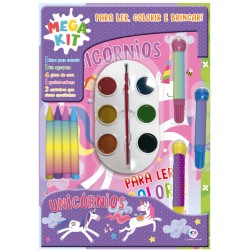 KIT UNICORNIOS LER, COLORIR E BRINCAR
