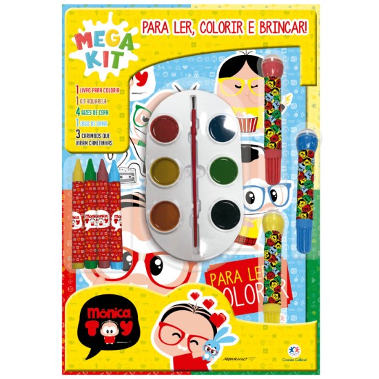 KIT TURMA DA MONICA LER, COLORIR E BRINCAR
