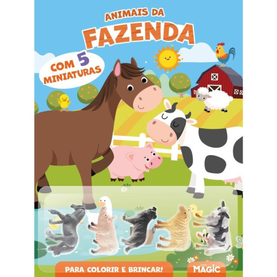 LIVRO ANIMAIS DA FAZENDA COLORIR/BRINCAR MAGIC KIDS